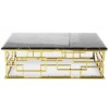 Table basse design acier inoxydable gold plateau avec marbre ou en verre rec. BELLAGIO