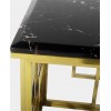 Table basse design acier inoxydable gold plateau avec marbre ou en verre rec. BELLAGIO