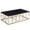 Table basse design acier inoxydable gold plateau avec marbre ou en verre rec. ROBERTO