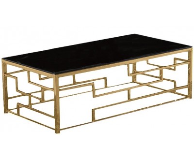 Table basse design acier inoxydable plateau avec marbre ou en verre BELLAGIO