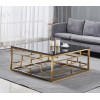 Table basse design acier inoxydable plateau avec marbre ou en verre BELLAGIO