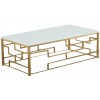 Table basse design acier inoxydable gold plateau avec marbre ou en verre carre BELLAGIO