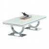 Table basse design acier inoxydable silver plateau avec marbre ou en verre GUCCI