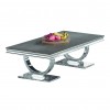 Table basse design acier inoxydable silver plateau avec marbre ou en verre GUCCI