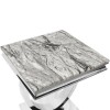 Table basse design acier inoxydable silver plateau avec marbre ou en verre GUCCI