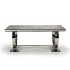 Table basse design acier inoxydable silver plateau avec marbre ou en verre GUCCI