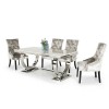 Table basse design acier inoxydable silver plateau avec marbre ou en verre GUCCI