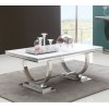 Table basse design acier inoxydable silver plateau avec marbre ou en verre GUCCI