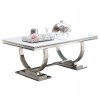 Table basse design acier inoxydable silver plateau avec marbre ou en verre GUCCI