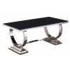 Table basse design acier inoxydable silver plateau avec marbre ou en verre GUCCI