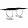 Table basse design acier inoxydable silver plateau avec marbre ou en verre GUCCI