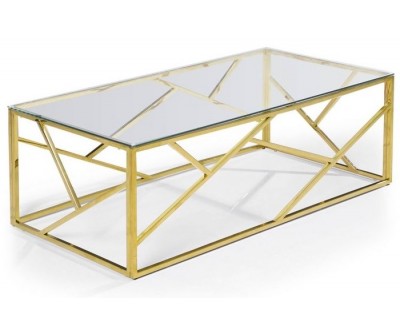 Table basse design acier inoxydable gold plateau en verre rec. MEDISON-3