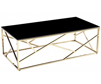 Table basse design acier inoxydable gold plateau en verre rec. MEDISON-3