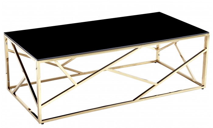 Table basse design acier inoxydable gold plateau en verre rec. MEDISON-3