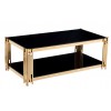 Table basse design acier inoxydable gold plateau en verre rec. CESTA