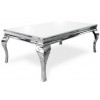 Table basse salon design Acier Argent  Inox/Verre trempé  baroque moderne rectangulaire - Betty POLO