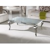 Table basse salon design Acier Argent  Inox/Verre trempé  baroque moderne rectangulaire - Betty POLO