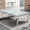 Table basse salon design Acier Argent  Inox/Verre trempé  baroque moderne rectangulaire - Betty POLO