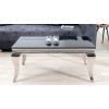 Table basse salon design Acier Argent  Inox/Verre trempé  baroque moderne rectangulaire - Betty POLO