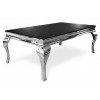 Table basse salon design Acier Argent  Inox/Verre trempé  baroque moderne rectangulaire - Betty POLO