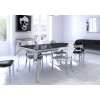 Table basse salon design Acier Argent  Inox/Verre trempé  baroque moderne rectangulaire - Betty POLO