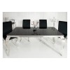 Table basse salon design Acier Argent  Inox/Verre trempé  baroque moderne rectangulaire - Betty POLO