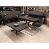 Table basse salon design acier Argent en noir bois massif  BLACKBONI