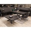 Table basse salon design acier Argent en noir bois massif  BLACKBONI