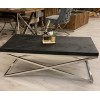 Table basse salon design acier Argent en noir bois massif  BLACKBONI