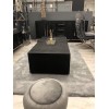 Table basse salon design acier Argent en noir bois massif  BLACKBONI