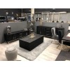 Table basse salon design acier Argent en noir bois massif  BLACKBONI