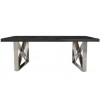 Table basse salon design acier Argent en noir bois massif  BLACKBONI-3