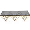 Table basse design acier inoxydable gold plateau en verre rectangulaire  HARLEY