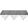 Table basse design acier inoxydable silver plateau en verre rectangulaire PARIS