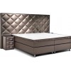 Boxspring bedden design avec matelas et  2 table de nuit luxury taupe  PREMIUM