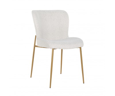 Chaise Odessa White Bouclé / brushed gold