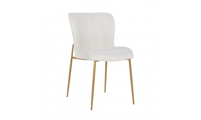 Chaise Odessa White Bouclé / brushed gold