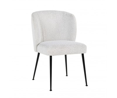 Chaise Fallon White Bouclé / Black