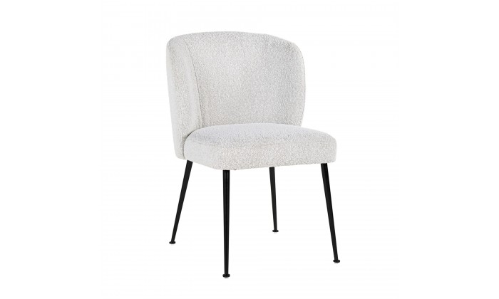 Chaise Fallon White Bouclé / Black