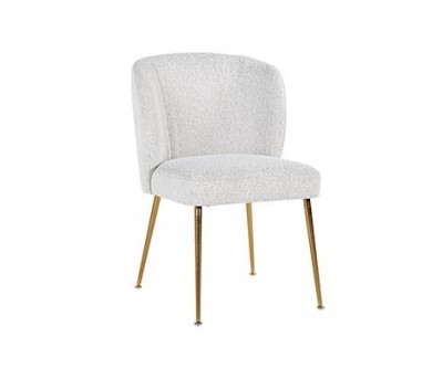 Chaise Cannon White Bouclé / Brushed gold