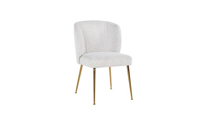 Chaise Cannon White Bouclé / Brushed gold