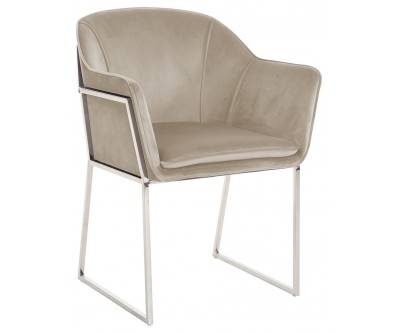 Chaise Tresanto Khaki Velvet / Silver