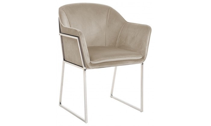 Chaise Tresanto Khaki Velvet / Silver