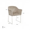 Chaise Tresanto Khaki Velvet / Silver