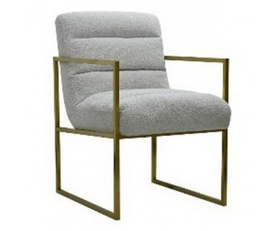 Chaise Lizzy White Bouclé / Brushed Gold