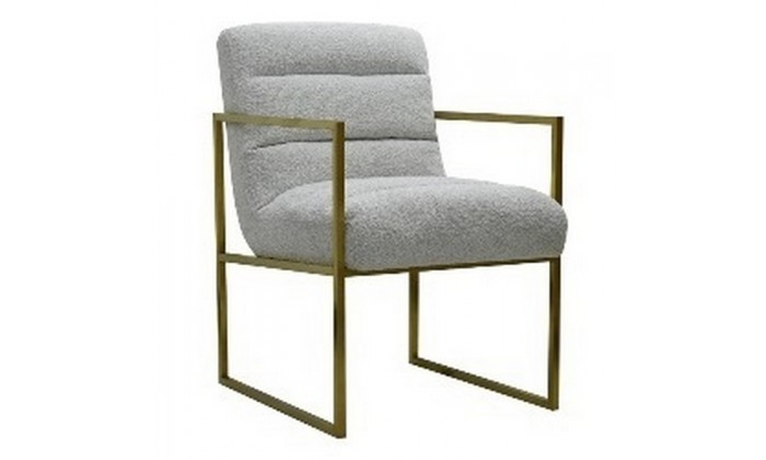 Chaise Lizzy White Bouclé / Brushed Gold