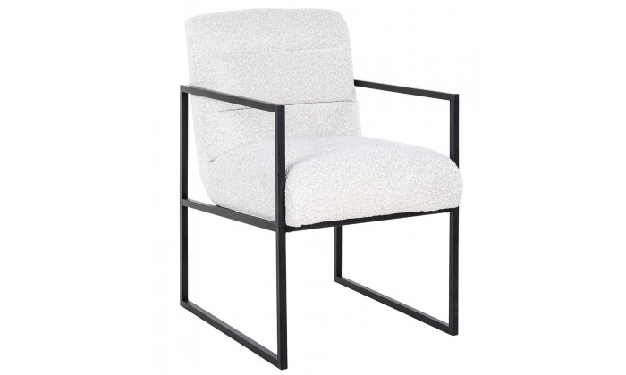 Chaise Lizzy White Bouclé / Black