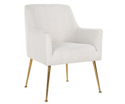 Chaise Harper White Bouclé / brushed gold