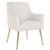 Chaise Harper White Bouclé / brushed gold