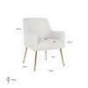 Chaise Harper White Bouclé / brushed gold